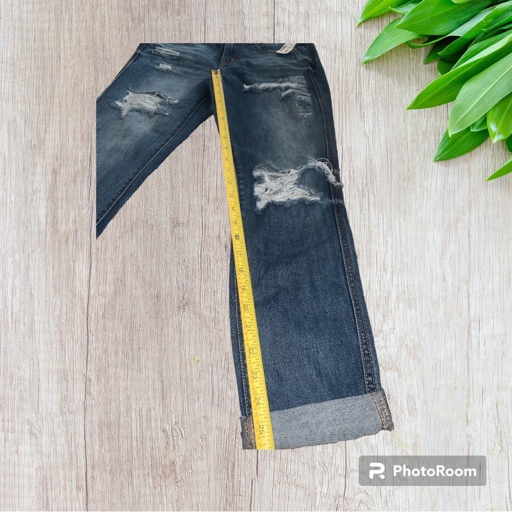 NWT Aeropostale Blue Distressed Boyfriend Jeans Sz 00 (27”ins) - Picture 5 of 6